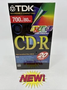 TDK CD-R 80 Minutos 700mb CON Estuche Joya Individual Paquete de 20 Discos Nuevo Sellado - Imagen 1 de 4