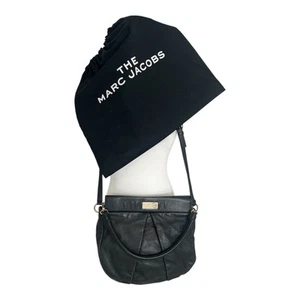 Marc by Marc Jacobs Black Leather Shoulder Bag Gold Hardware with Dust Bag - Picture 1 of 18