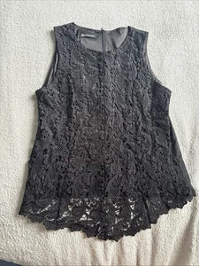 Top donna Oioninos nero avorio elasticizzato foderato in pizzo con cerniera sul retro - Foto 1 di 4