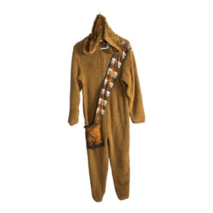 Chewbacca One Piece Hooded Fleece Furry Pajamas Costume Adult Small Star Wars - Picture 1 of 11