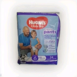 Huggies Ultra Dry Nappy Pants For Boys Size 6 (15kg+) 24 Pack - X2 - Picture 1 of 1