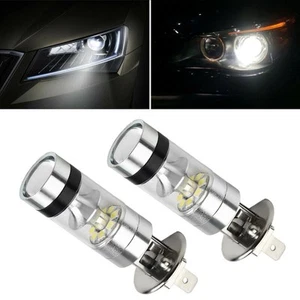 2pcs Set Car Headlights 100W 1000LM White H1 LED Bulbs Fog Driving Running Lamps - Picture 1 of 12