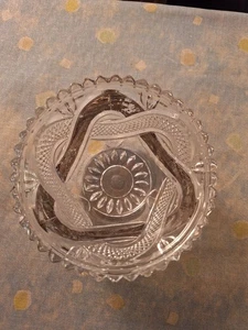 edle Glasschale mit silbernen Akzenten Kristallglas rund  - Bild 1 von 9