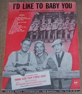 Spartiti film I'd Like to Baby You Aaron Slick Alan Young Dinah Shore 1951 - Foto 1 di 1