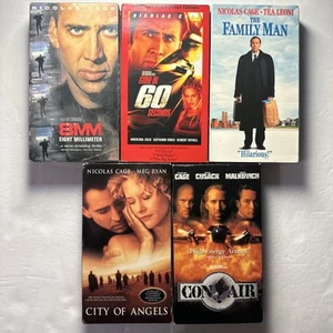 Nicolas Cage 5 VHS Lot! Gone in 60 Seconds 8mm Con Air City Of Angels 5VHS - Picture 1 of 5