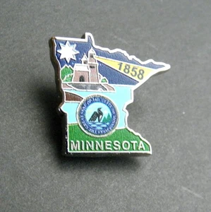 MINNESOTA US STATE MAP 1858 LOON BIRD ANSTECKNADEL ABZEICHEN 1 ZOLL - Bild 1 von 2