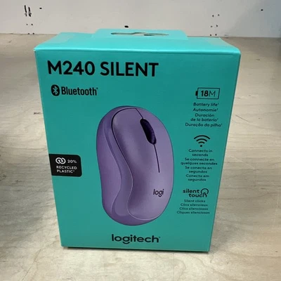New & Sealed! Logitech M240 Wireless Mouse - Lavender NIB FREE SHIPPING! - Image 1 of 4