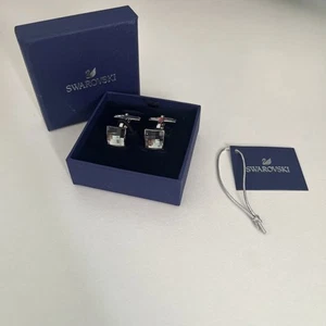 Swarovski Crystal Clear Men’s Cufflinks - Picture 1 of 4