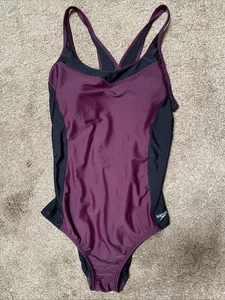 Speedo Ribbed Padded Bra Burgundy Colorblock Einteiler Badeanzug Damen XXL - Bild 1 von 5