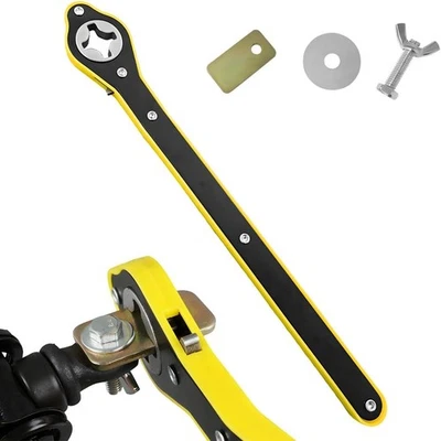 POVTII Car Jack Ratchet Wrench, 360 Degree Swivel Tire Wheel Yellow