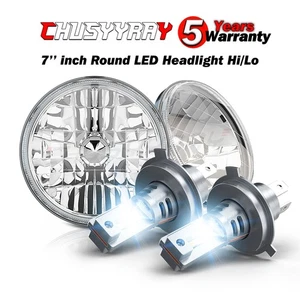 Pair 7" inch Round LED Headlights Hi/Lo Beam H4 Lamp For Chevy Truck Camaro C10 - Picture 1 of 24