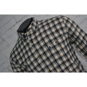 Carhartt Arbeitshemd Herren Größe Large Knopfleiste blau kariert Baumwolle Fronttasche - Bild 1 von 7