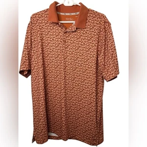 Walter Hagen Performance 11 Golf Poloshirt Dogwood Ditsy Leaf Orange Neu ohne Etikett - Bild 1 von 5