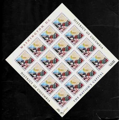DISTRICT OF COLUMBIA 2003 US CAPITOL #3813 WASHINGTON MONUMENT 37c STAMP SHEET - Image 1 of 3