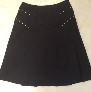 Falda plisada AUGUST SILK para mujer talla 4 negra algodón spandex nueva con etiquetas $69 - Imagen 1 de 8