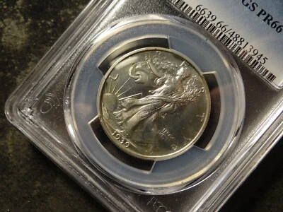 1939 PCGS PR66 Proof Brilliant Walking Liberty Half Dollar Brilliant SLABZ - Image 1 of 3
