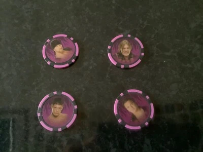 4 DIFFERENT PURPLE TOPPS POWER CHIPZ. WWE  2009 EXCELLENT CONDITION PRIMO +3 - Image 1 of 2