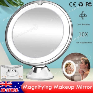 10X Magnifying Makeup Mirror With LED Light Cosmetic 360° Rotation Flexible - Picture 1 of 12