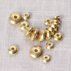 Latón sólido Rondell oro metal cuentas 5x2mm 6x2.5mm 8x3mm - Imagen 1 de 6