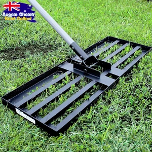 7FT Lawn Leveling Rake 30"x10" Heavy Duty Steel Handle Yard Garden Soil Tool - Picture 1 of 12