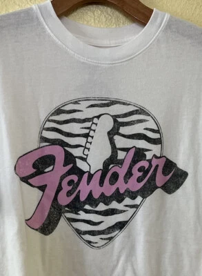 Camiseta blanca Fender con estampado de cebra para mujer talla L Foto 1 de 4