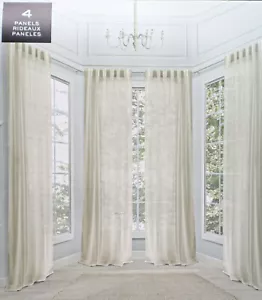 Ralph Lauren Sheer Hamilton Linen Curtains 4 Panels 54” x 84” - Picture 1 of 6