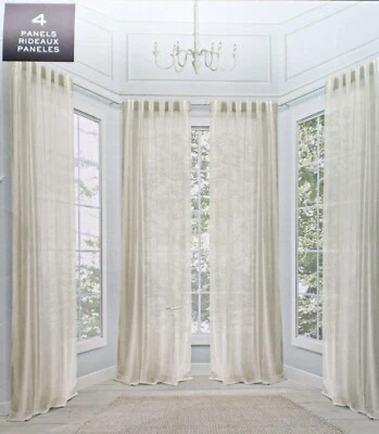 Ralph Lauren Sheer Hamilton Linen Curtains 4 Panels 54” x 84” - Image 1 of 4