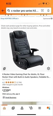 Silla Gaming X Rocker Pro Series H3 Piso Vibrador Negra Foto 1 de 4