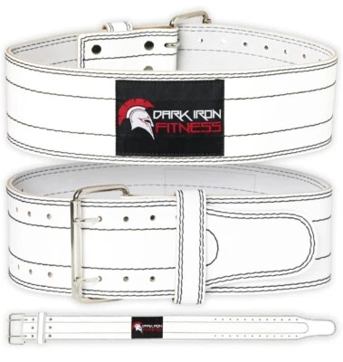 Cinturón de levantamiento de pesas Dark Iron Fitness para hombres y mujeres - Cinturón de gimnasio 100 % cuero XL Foto 1 de 4