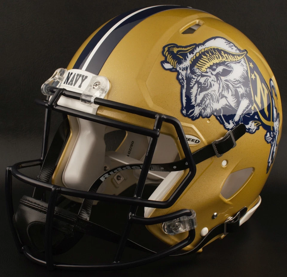 Casco de fútbol americano réplica tamaño completo NAVY MIDSHIPMEN NCAA Riddell VELOCIDAD Foto 1 de 4