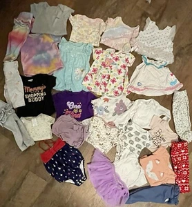 0-6 Month Baby Girl Clothing Lot  25 Piece Carter, H&M, Oshkosh, Ellen Tracy - Picture 1 of 3