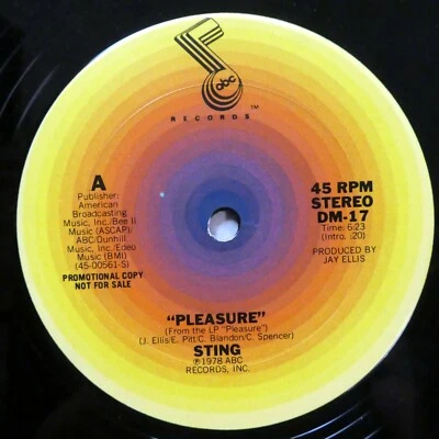 STING 12" Pleasure ABC 1978 VG+ vinyl funk soul   #6317 - Image 1 of 2