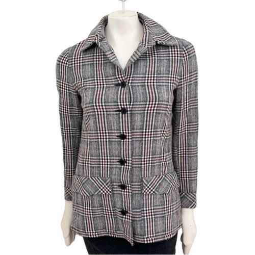 OFF WHITE Giacca blazer vintage Glen a quadri con bottoni davanti DONNA SMALL