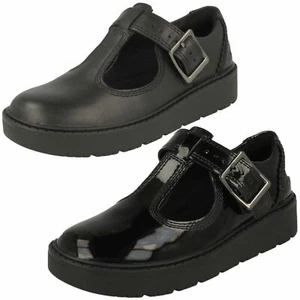 Girls Clarks Wedge T-Bar Shoes 'Plain Move K' - Picture 1 of 19