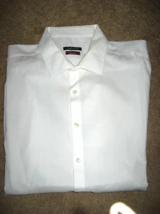 Mens White VAN HEUSEN Flex Collar Slim Dress Shirt 17.5-34/35 XL - Picture 1 of 1