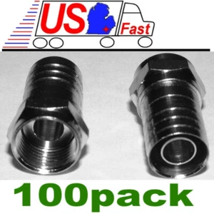 Lote 100 TV/Satélite RG6U coaxial/Coaxial/F81 cable/cable hexagonal extremo engarzado {níquel - Imagen 1 de 1