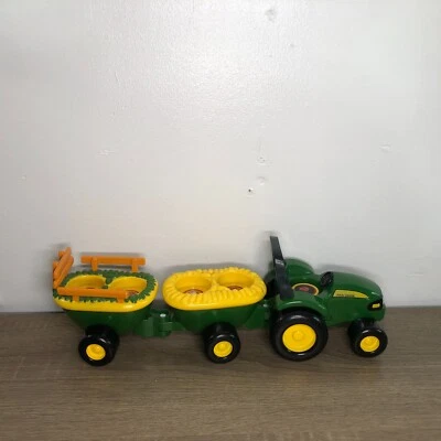 John Deere Tomy Tractor Animal Sound Hayride Little People Vehicle Car Works 14" - Image 1 of 4