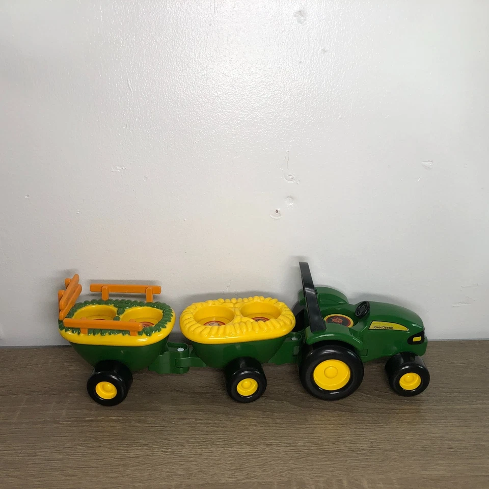 John Deere Tomy Tractor Animal Sound Hayride Little People Vehicle Car Works 14" - Image 1 of 4
