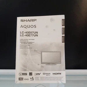 Manual de operación de TV Sharp Aquos LC-40E67UN LC-40E77UN - Imagen 1 de 5