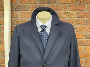 boohooMAN Mens Navy Blue Overcoat*** Sz: M. NEW - Picture 1 of 17