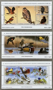 2008-2011 MINT LOT OF THREE AUDUBON SOCIETY WILDLIFE CONSERVATION STAMP SHEETS - Picture 1 of 4