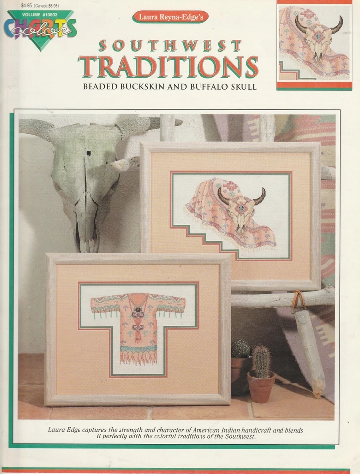 Southwest Traditions Native American Buffalo Cross Stitch Chart Book DMC Anchor - Image 1 of 1