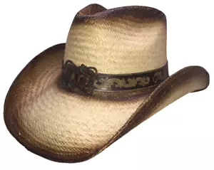 COOPER FLOWER Straw Cowboy Hat by Austin - Picture 1 of 3