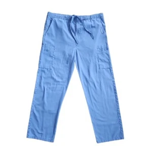 Landau Scrubs Bottoms Light Blue Drawstring Unisex Scrub Pants Pockets Medium - Picture 1 of 8