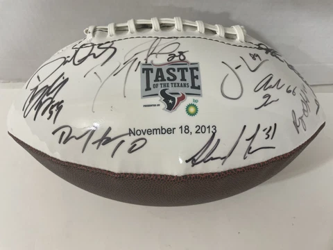Houston Texans Deandre Hopkins Rookie Year Signed Football Taste of the Texans Cover