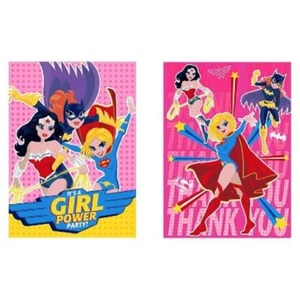 Justice League Girls DC Comics Superhero Birthday Party Invitations Thank Yous - Picture 1 of 1