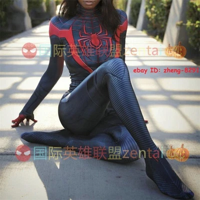 Mujeres Disfraz de Spider-Man Miles Morales Juegos con disfraces Mono + Máscara Halloween Body Foto 1 de 4