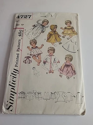 Antigo 1963 Padrão de Simplicidade 4737 16" Roupas de Boneca Betsey Wetsy Minúsculas Lágrimas Corte - Imagem 1 de 2