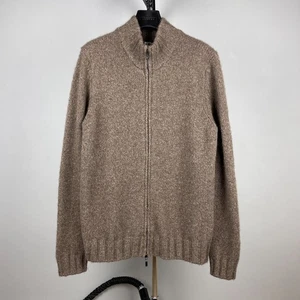 Luigi Borrelli Napoli Mens Brown 100% Yak Full Zip Knit Cardigan – Size 54EU - Picture 1 of 15