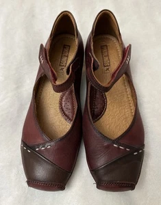 PIKOLINOS Schuhe Mary Jane Pumps Gandia Arcilla Burgund Leder Damen 36 US6,5 - Bild 1 von 6